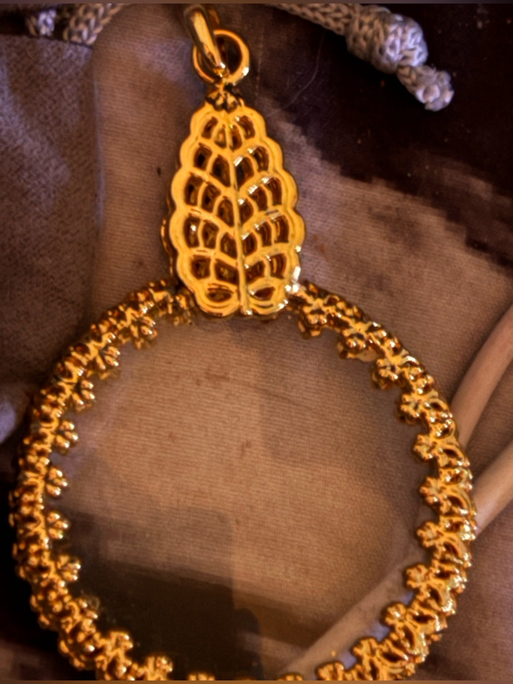Gold Leaf Hoop Bracelet - Women's Gold-Tone Leaf Bracelet